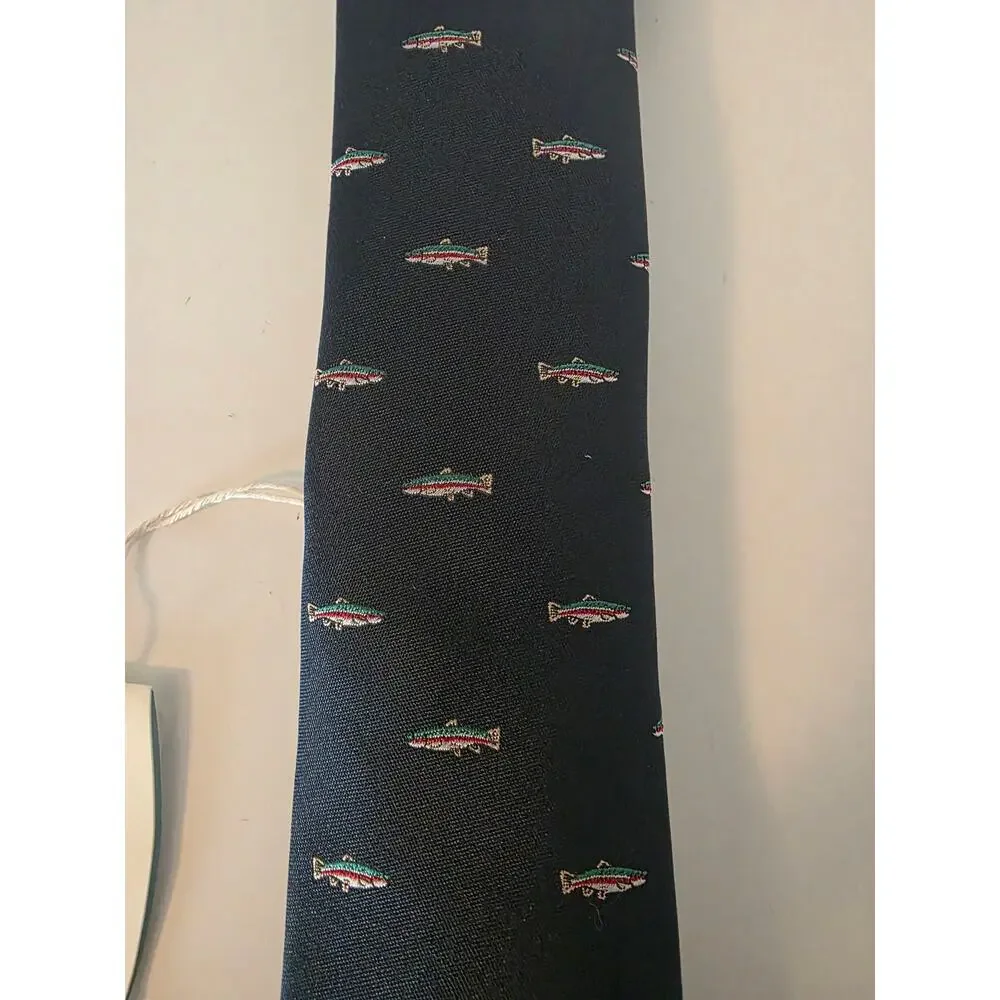 Class Club Blue Novelty Fish Tie Boys NEW Fishing Outdoor Graphic